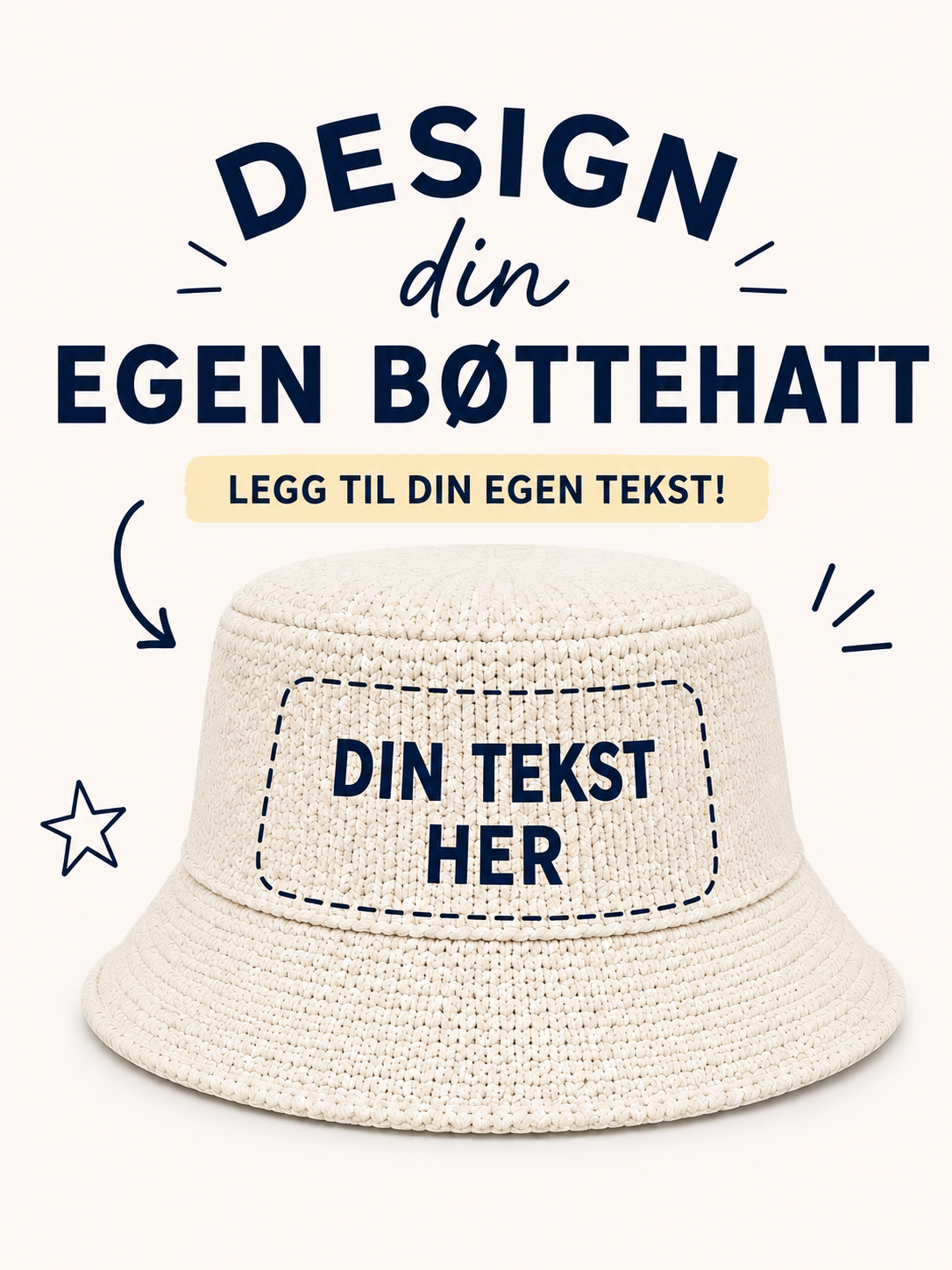 LAG DIN EGEN, bøttehatt (norsk)